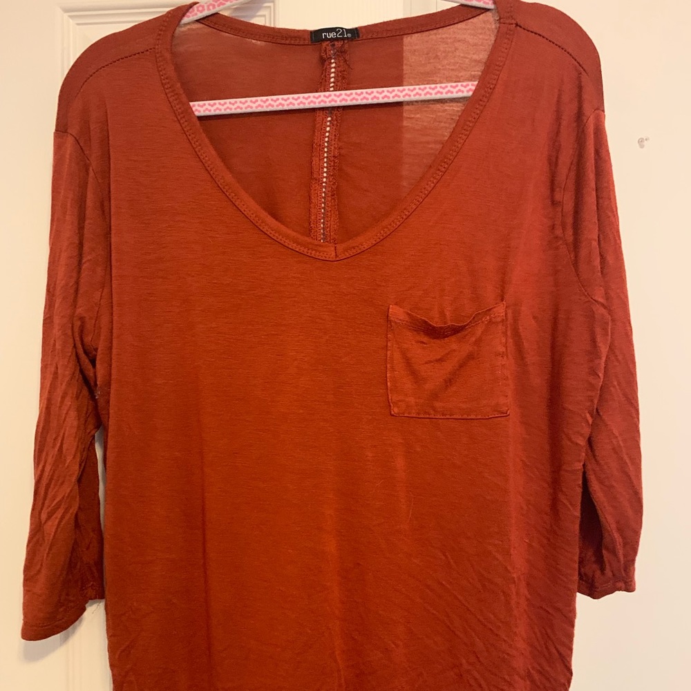 Burnt orange 3/4 sleeve from rue 21